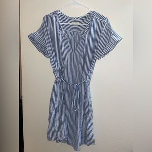 LG Blue and White Striped Short Dress